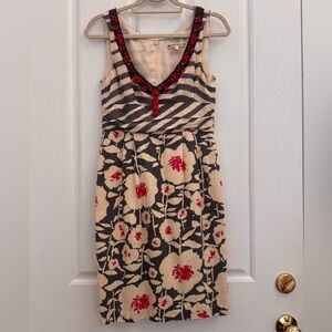 Nanette Lepore silk/ linen embellished dress